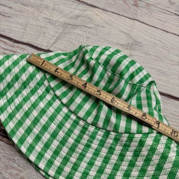 Kate Spade Jazzy Gingham Bucket Hat Green White One Size - Picture 6 of 7